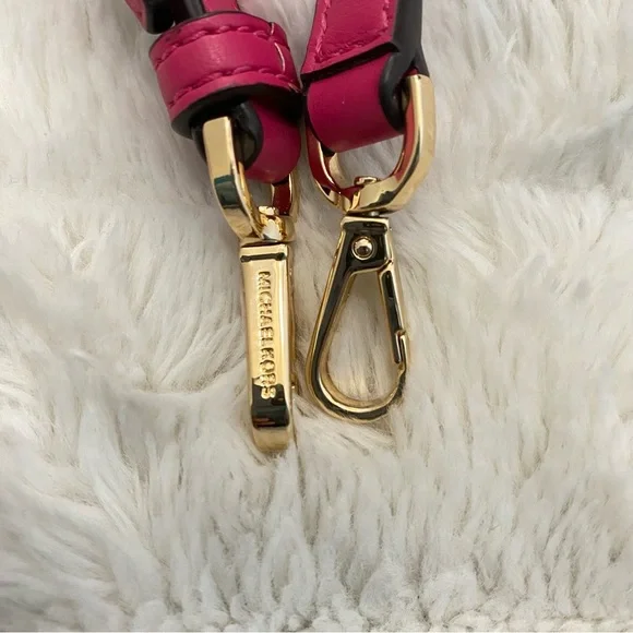 Michael Kors Mina Signature Logo Chain Pink Crossbody Shoulder Bag New - Picture 12 of 16